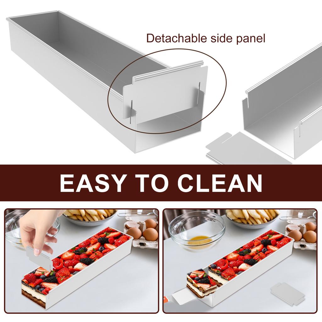 2/4 Pack Tiramisu Cake Mold Removable Rectangular Cake Pan Non-Stick Aluminum Alloy Diy Cake Mousse Mold Tiramisus Baking Tools
