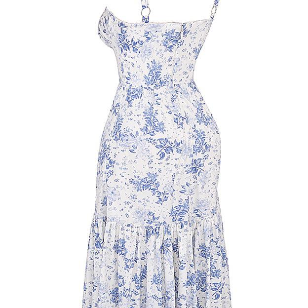 2023 Svěží pastýřský styl Áčková květinová sukně s ramínky a krátkými rukávy