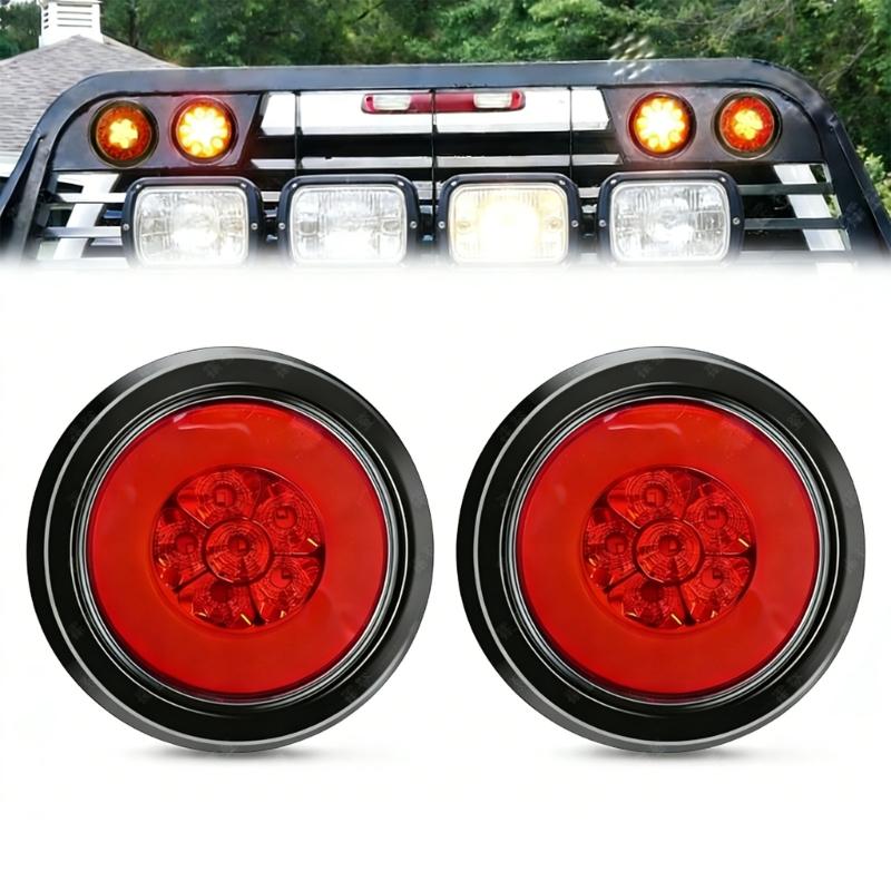 High Intensity 30 LED 4 Inches Trailer Brake Light For Automotive Signal Lamps Waterproof Stop Lamp Easy Installation