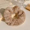 Milk Coffee Plush Hair Ring - Simple Elastic Band for Autumn/Winter