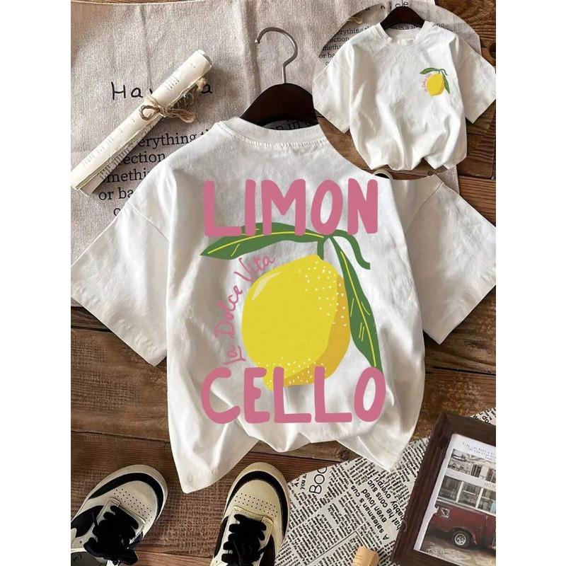 Creative Lemon Fruit Cello Pattern T Shirt Women Summer Comfortable Tops Soft T-Shirts Cotton All-Match Female Short Sleeve