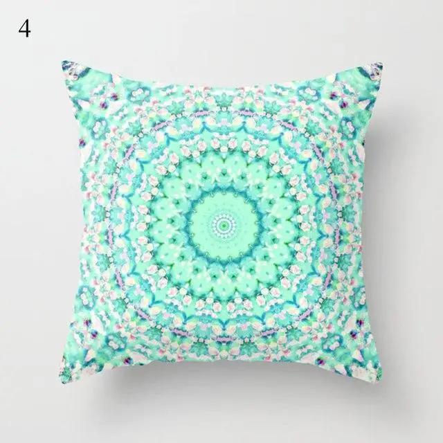 Mint Green Cushion Cover Geometric Printing Pattern Pillowcase 45*45Cm Living Room Bed Square Cushion Cover Decorative