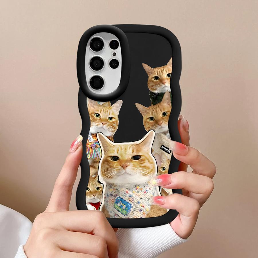 Cute Cat Case for Samsung Galaxy S24 S22 Ultra S21 S25 S23 Plus S20 FE A25 A26 Soft Phone Cover A36 A35 A24 A34 A55 A54