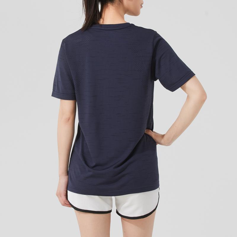 Under Armour Moisture Wicking Knitted Crew Neck Short Sleeve T-Shirt Unisex Tops Navy-Blue 25500518-013