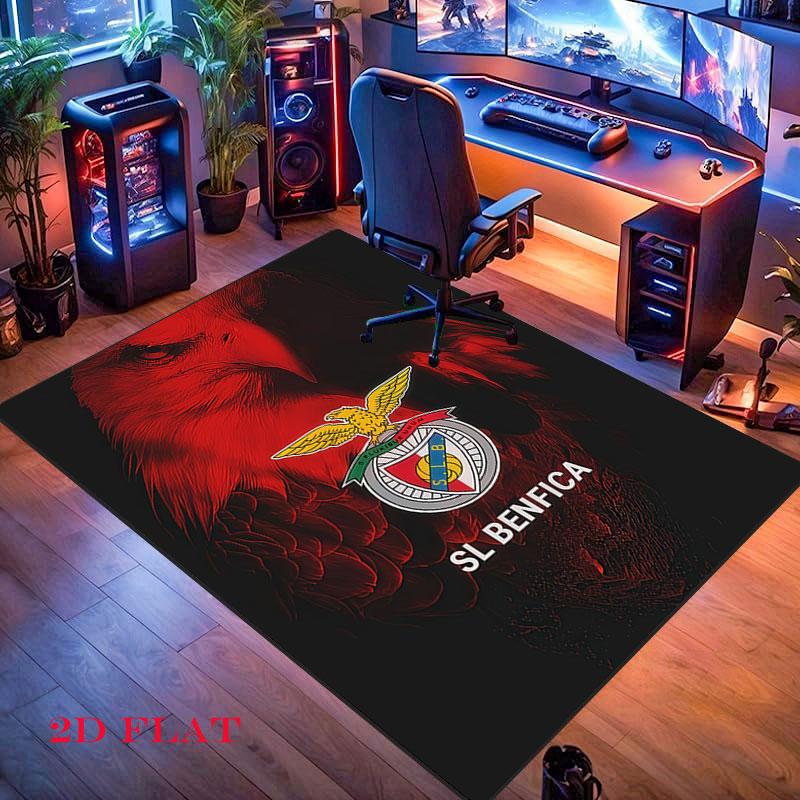 S.L. Tappeto Tappeto Poster Benfica per Soggiorno Camera da Letto Casa Decorazione Divano, Tappetino Antiscivolo per Giochi Bambini