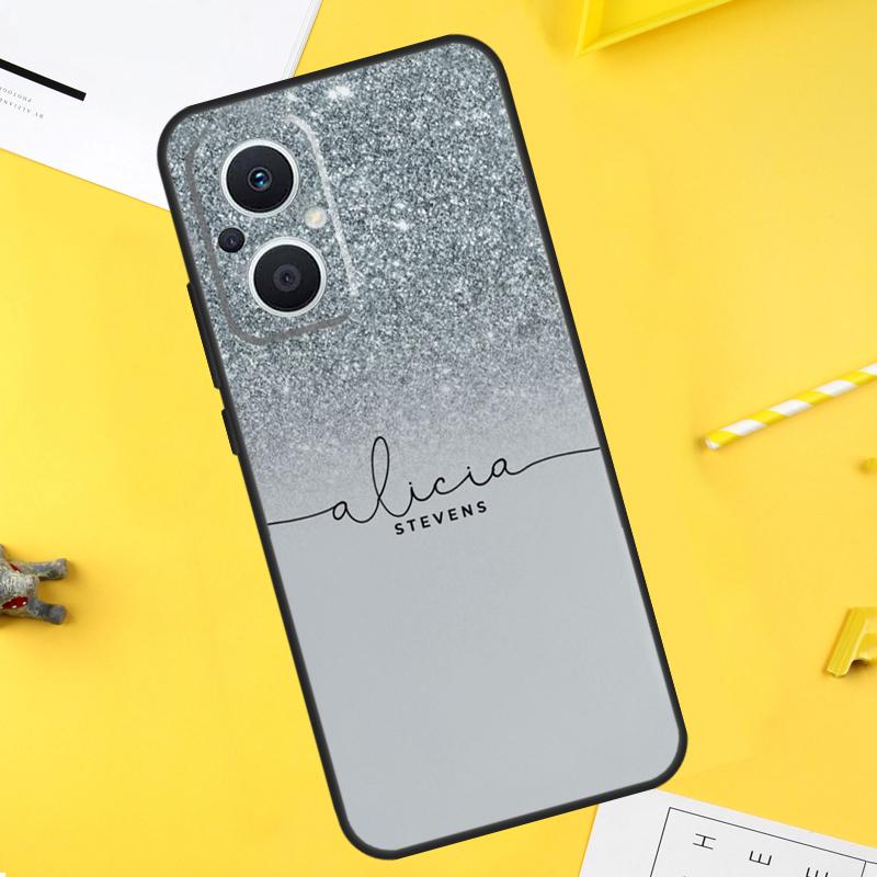 

Personalised Initials Custom Glitter Case For OPPO Reno 7 Reno 10 Pro 4 5 6 8 Lite 8T 4Z 5Z OPPO Find X6 X5 Pro X2 X3 Neo Cover OPPO Find X2 Pro