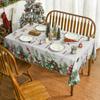 Christmas Holly Berries Pine Leaves Waterproof Tablecloth Table Decor Winter Xmas Kitchen Dining Tablecloth Christmas Decoration