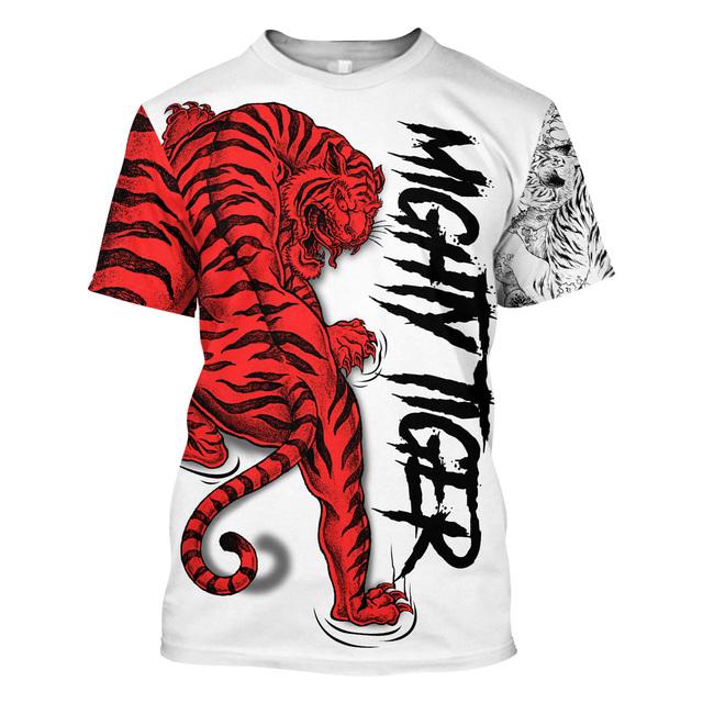 Tiger Grafik T Shirt Für Männer 3D Print Kurzarm Schwarz Tops Mode Herren Kleidung Männlich Atmungsaktive Sweatshirt Sommer Streetwear