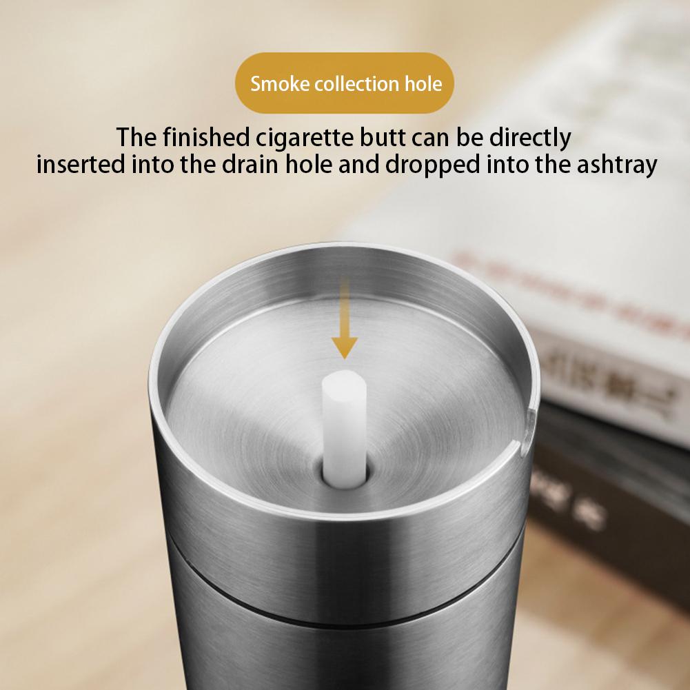 Car Ashtray with Lid Metal Auto Ashtray Smell Proof Cigarette Ashtray Stainless Steel Cigarette Ash Holder Car Interior Accessor