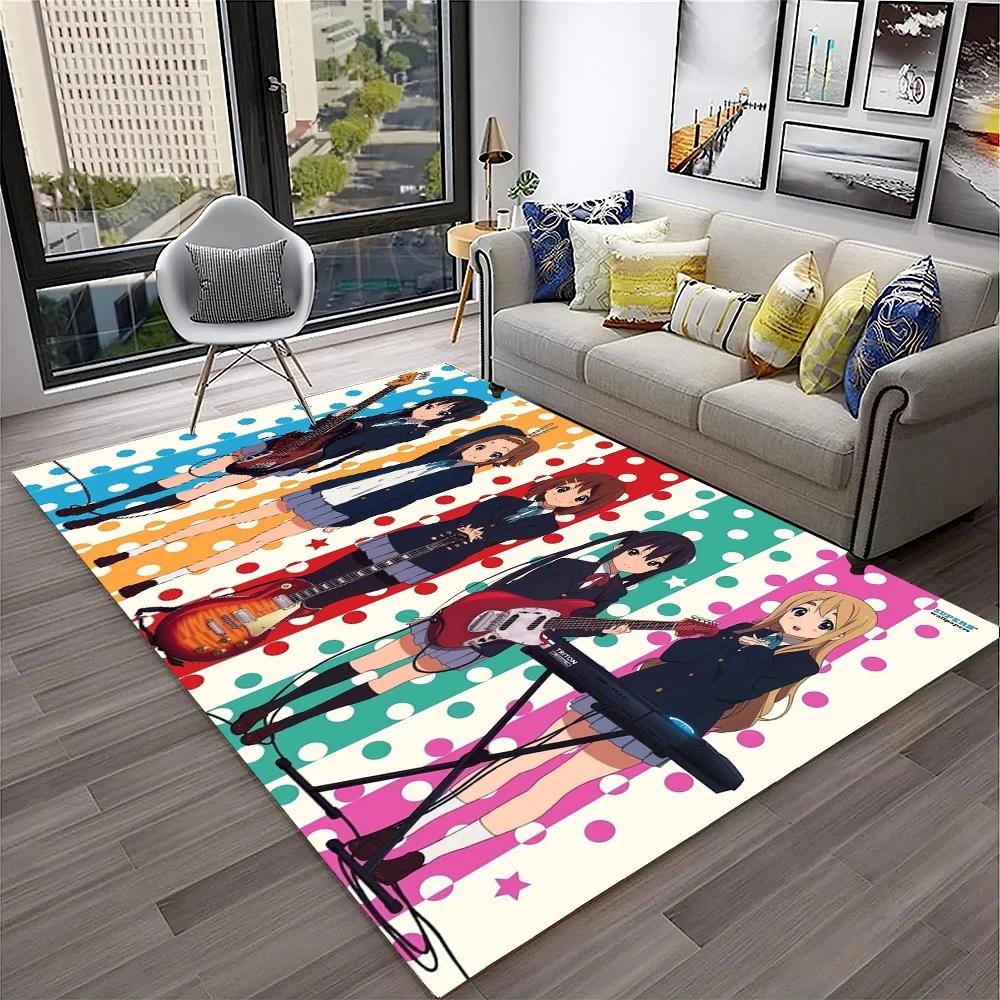 Kawaii Girls K-ON Cartoon Cute Lolita Carpet Rug for Home Living Room Bedroom Sofa Doormat Decor,kid Area Rug Non-slip Floor Mat