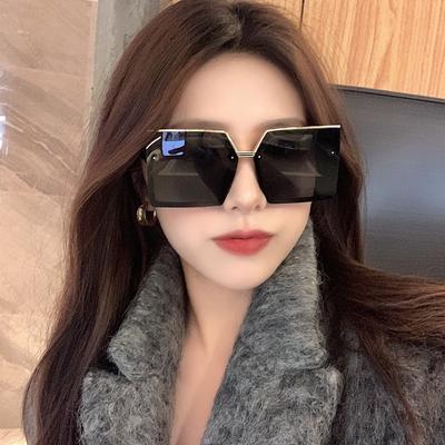 Personalized Women Large Frame Sunglasses Fashionable Large Frame Square Sunglasses Uv Resistant Frameless Sunglasses