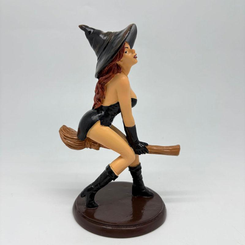 Spellbound Beauty Sexy Witch Bookshelf Figurine Witch Statue Gothic Home Decor