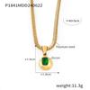 18k Gold-Plated Titanium Steel Geometric Zircon Pendant Necklace - European & American Fashion Style