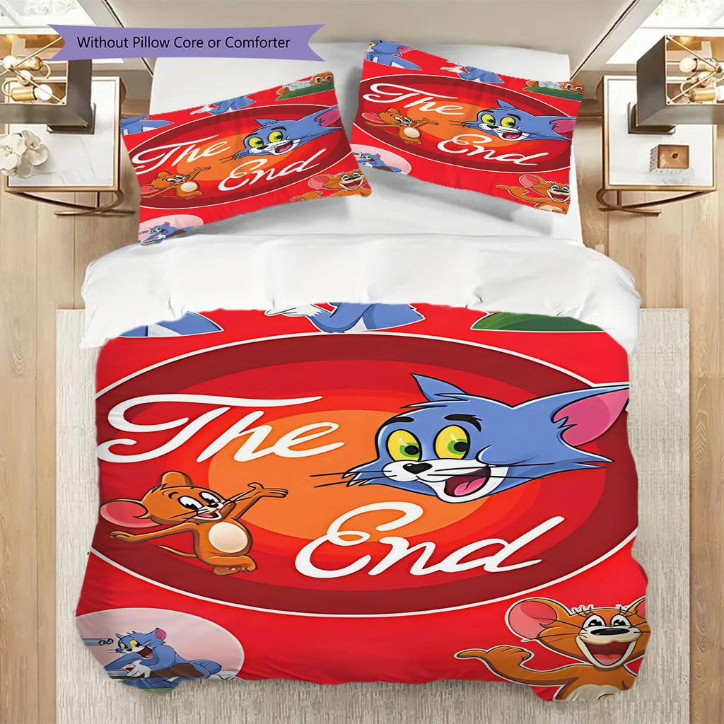 Whimsical Adventure Chocolate Land Bedding (1 * duvet cover + 2 * pillowcase, without core) 2D Flat Duvet cover and pillowcase Christmas birthday gift