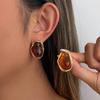 Salircon 5 Color Irregular Geometric Resin Stainless Steel 18K Gold Plated Stud Earring for Women Bohemia Y2K Jewelry Gifts New