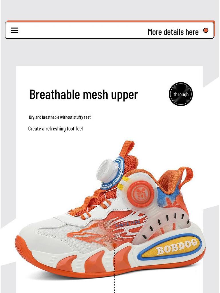 Babudou Boys' Double Mesh Sneakers - 2025 Autumn/Winter New Style Fashion Running Shoes for Kids