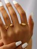 Western Simple Fashion Niche Temperament Stainless Steel 18K Gold-Plated Geometric Pattern Single Ring Open Ring Female