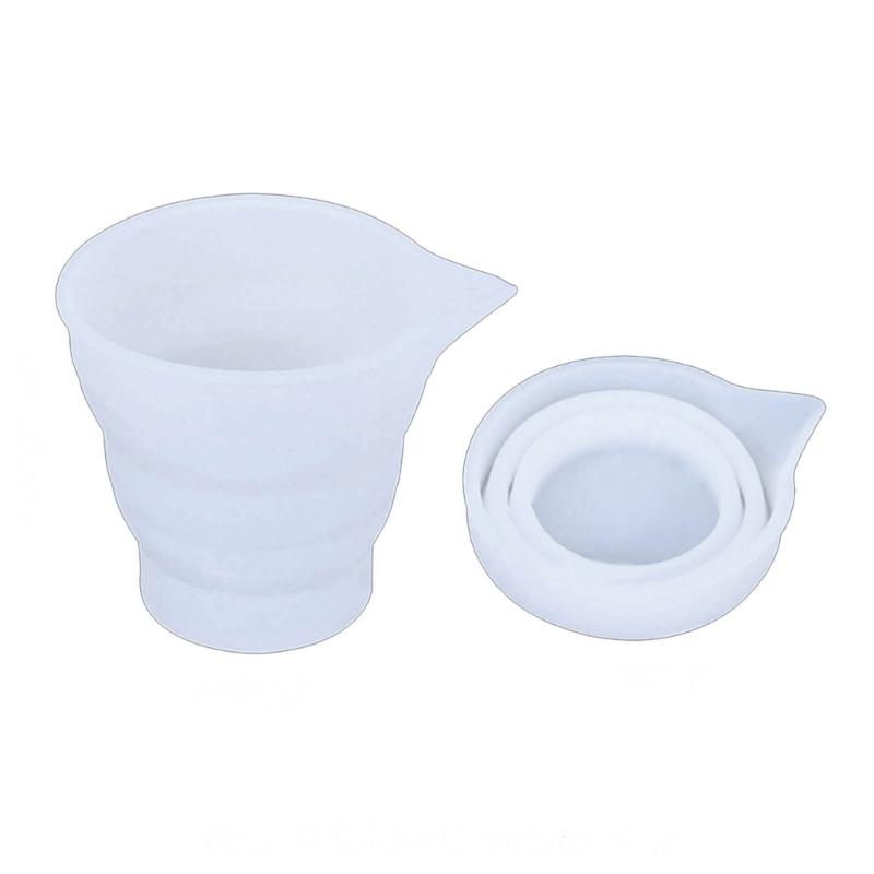 Silicone Resin Measure Cup Mold Collapsible Measuring Cups for Epoxy Casting Mold Folding Mixing Cup Mould Jewelry Craft
