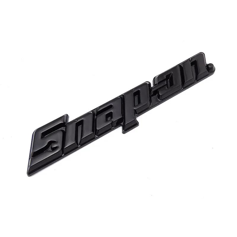 

3D design OEM 117mm Snap On Tools ABS Plastic Chrome silver/Matte Black Emblem Badge Logo Toolbox Labeling The Toolkit Stickers матовый черный