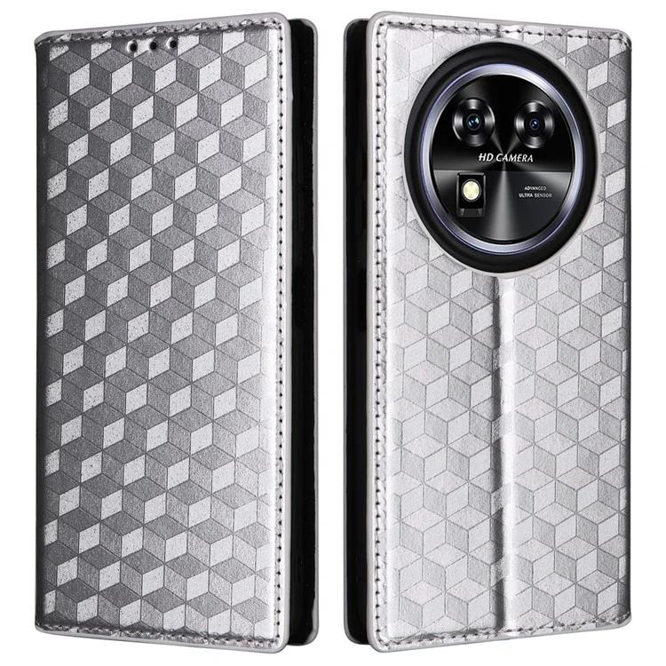 

Для Oukitel C37 чехол 3D Rhombus PU кожаный чехол для телефона магнитное закрытие