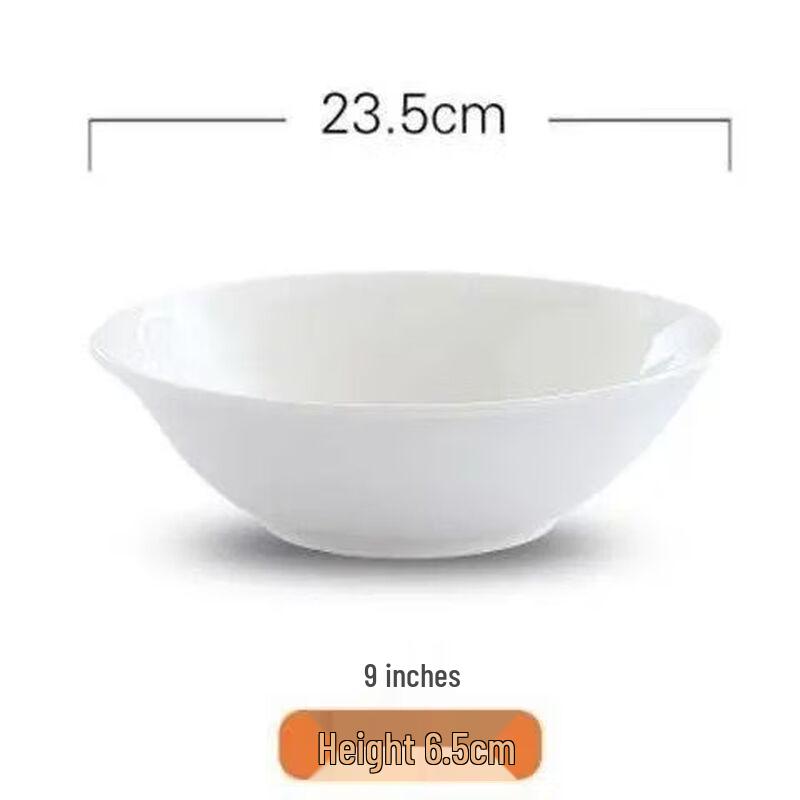 Yujia Pure White Ceramic Soup & Noodle Bowls (12-Pack)