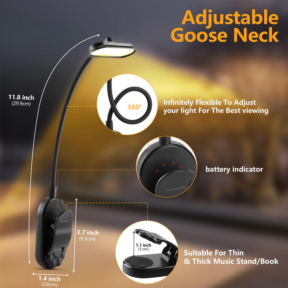 LED Clip On Mini Book Lamp Usb Rechargeable Reading Lamp Book Reading Light Portable Read Book Light Bedroom Reading Night Light
