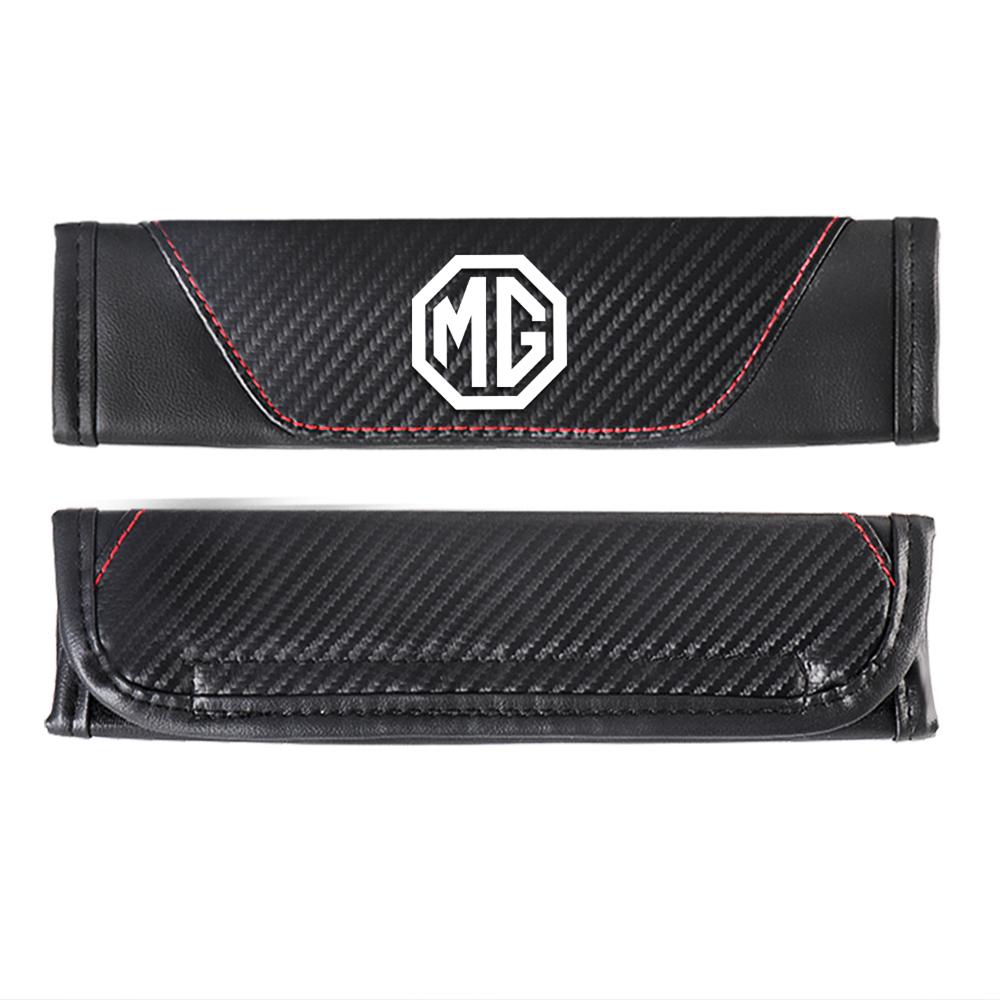 1/2Pcs Car Leather Seat Belt Protection Shoulder Pad Breathable Covers For Morris Garages MG ZS 5 7 Cyberster MG4 EV ES5 HS One