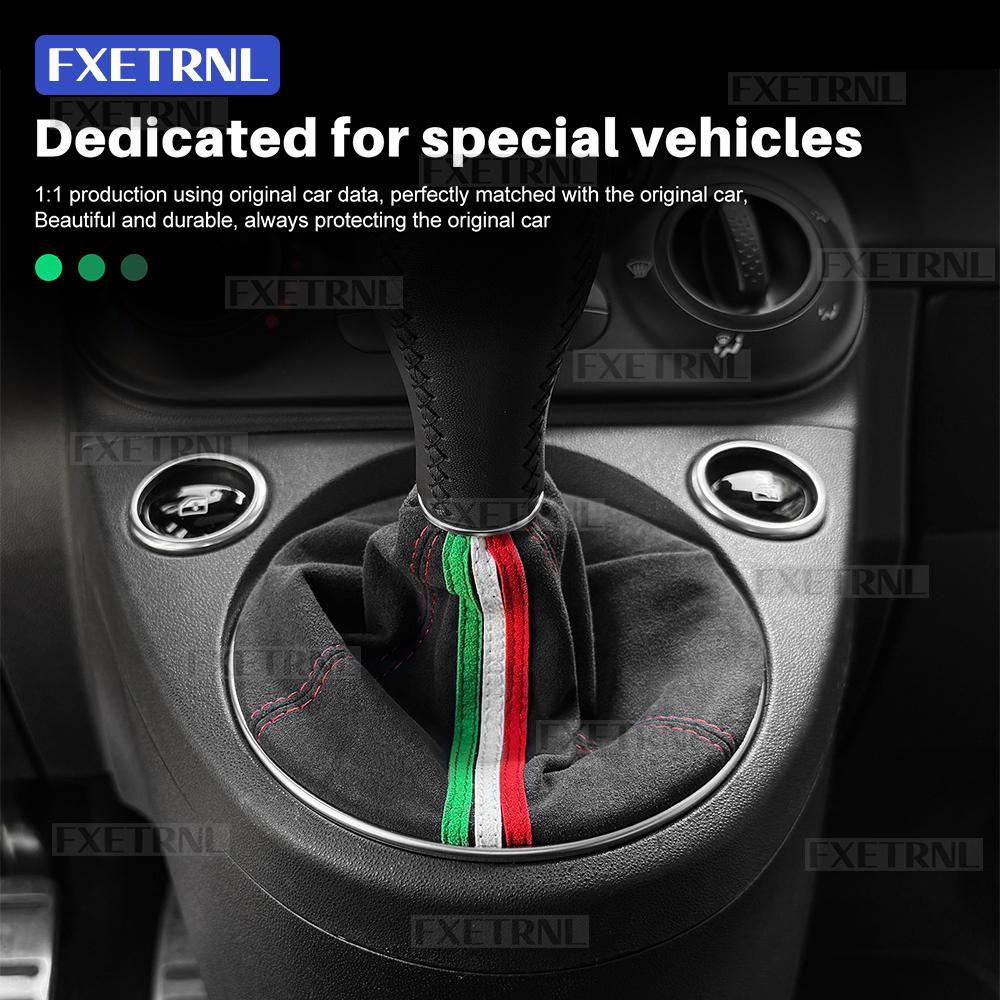 Manual Shifter Cover for Fiat 500 2011-2024 Abarth 595 695 2016 2017 2018 2019 2020 2021 2022 2023 2024 Suede Gear Shift Boot