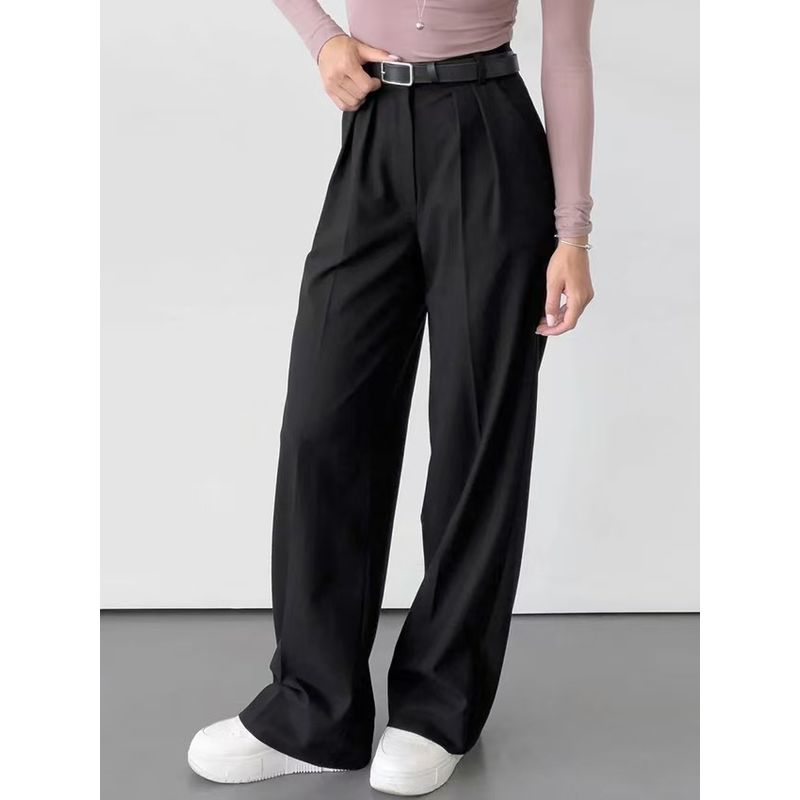 Western Style Autumn New Loose Wide Leg High Waist Casual Suit trousers High Waisted Casual Pants