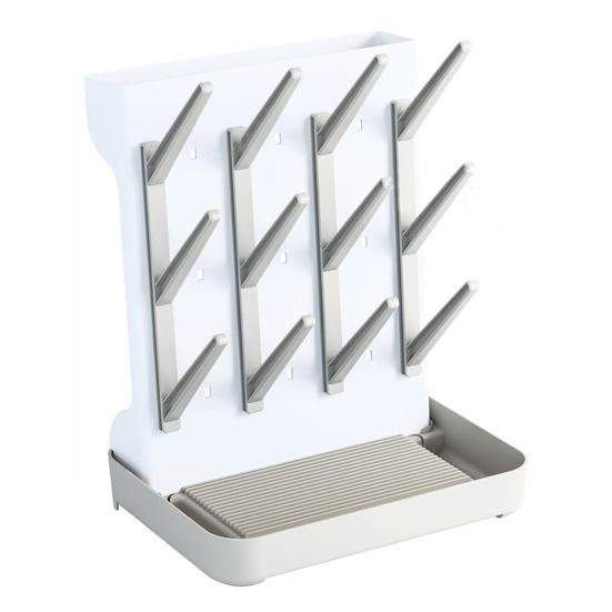 

Сушилка для детских бутылочек с устойчивым основанием, многоуровневая конструкция, экономящая место, вертикальная сушилка для бутылочек, поддон для слива серый