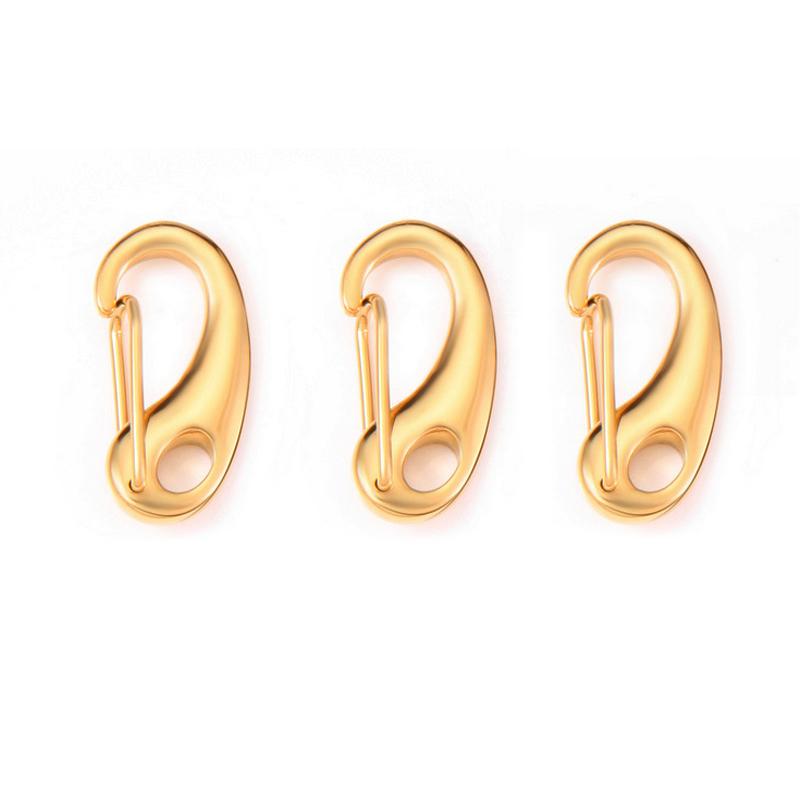 3pcs Gold Color Stainless Steel Lobster Clasp Hooks Connectors for Bracelet Necklace Jewelry Making Spring Carabiner Keychain
