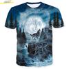Men's Hipster Wolf 3D Printed T-shirt Summer Fashion Animal Pattern Short Sleeve Top Daily Holiday Round Neck Clothing