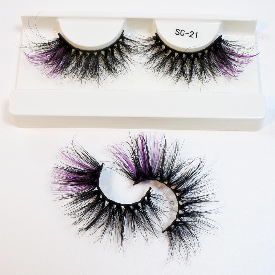 25mm Mink Eyelashes Newest Colored Lashes Dramatic Party Long Volume 3d Eyelashes Supplies Makeup False Eyelashes