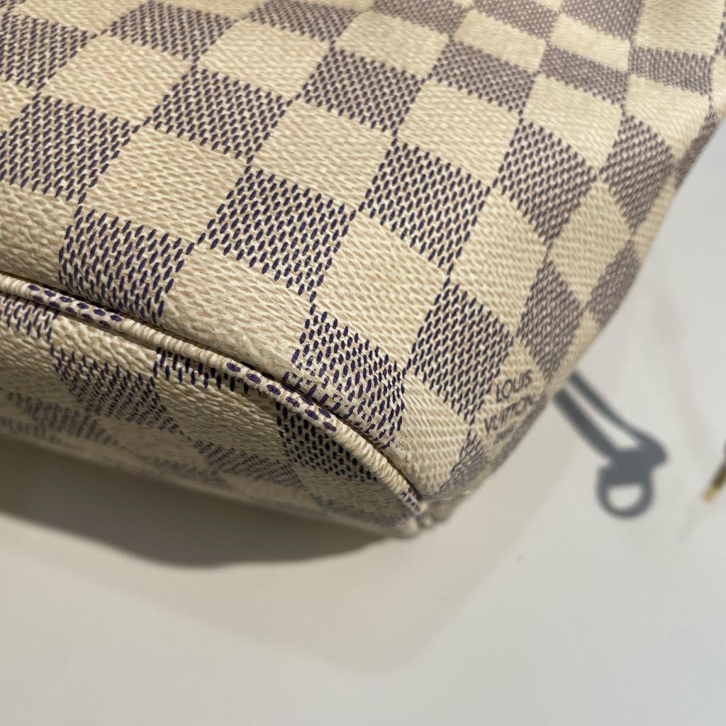 [Gebraucht] Neverfull PM Schachbrett beschichtetes Canvas Leder Tragetasche - Sehr gut #1P64B72