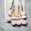 3D Cartoon Kitten Phone Charm, Cute Resin Keychain, Student Bag Pendant, Couple or Best Friend Gift