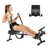 Hydraulisches Rudergerät 12 Stufen mit LCD-Bildschirm, für Cardio-Training zu Hause, max. Last 130 kg, schwarz