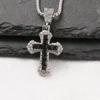 Crystal Diamond Cross Pendant Necklace - Hip Hop Fashion, Versatile Choker, Street Style Sweater Chain