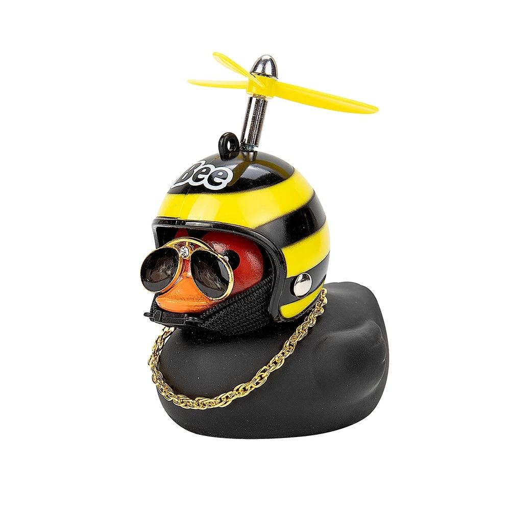 Motorcycle Accessories Helmet Broken Wind Small Black Duck Dashboard Rearview Mirror Standing Camouflage Helmet Mini Black Duck