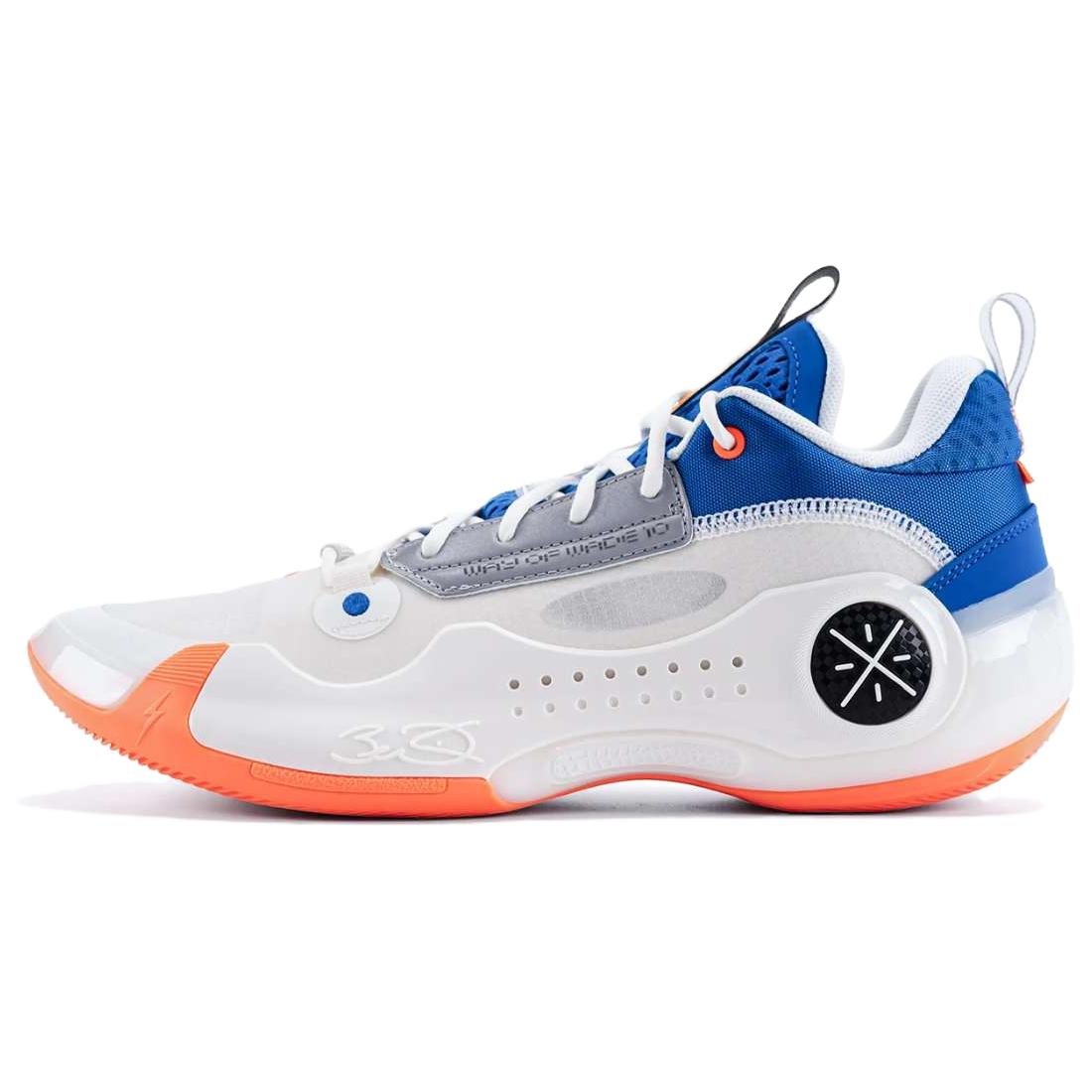 

Li Ning WOW 10 TPU Slip Resistant Abrasion Resistant Low top Basketball Shoes Men s White Blue Red ABAS083-39 40