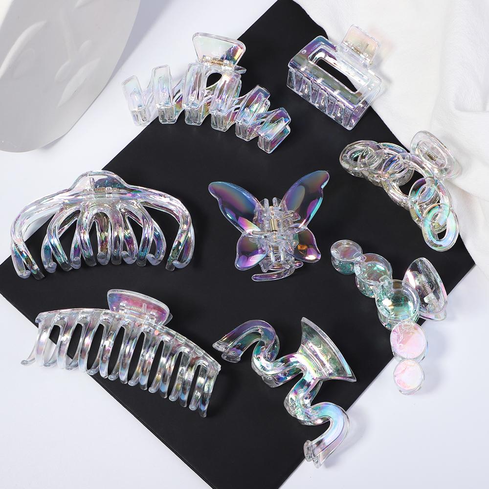 Neue Damen Transparente Bunte Geometrische Haarspangen Süße Haarspangen Stirnband Haarnadeln Haarklammer Mädchen Kopfschmuck Haaraccessoires