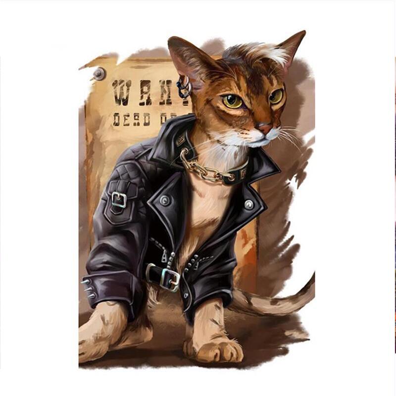 

5D Diy Алмазная картина Прохладный кот Алмазная вышивка Крестом Домашний декор Подарки ручной работы