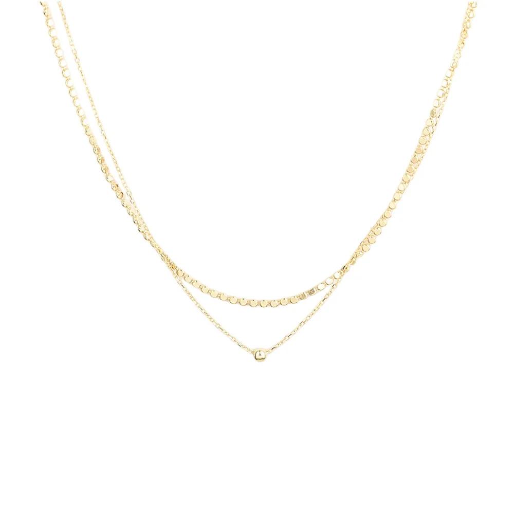 Классическое Новое 2024 Двухслойное Женское Ожерелье из Бусин Цепочка из Плоских Бусин Шармы Вечерние Украшения Подарки Аксессуары