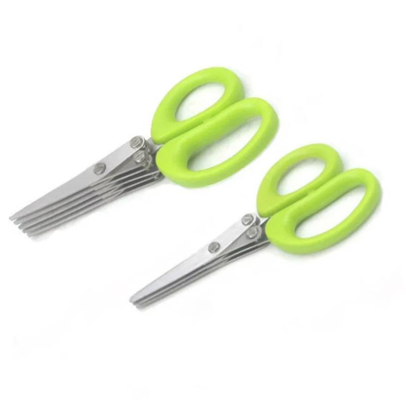 3 / 5vrstvé multifunkční nerezové nůžky na jarní cibulku, nástroj na sekání zeleniny a salátu, kuchyňské nůžky, doplňky