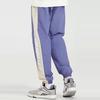 Li-Ning Fashion Series Side Color Block Long Knit Sports Pants Men Bottoms Gray Ink-Blue AYKS033-4