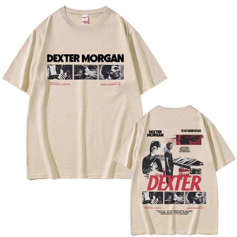 2025 Summer Bestselling Dexter Morgan Bay Harbor Butcher Tshirt Summer Unisexs Retro Oversized 100 Pure Cotton Printed Tshirt