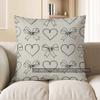 2D Heart & Bow Pattern Digital Print Pillow Covers Pattern Cushion Cover Suitable For Sofa Bedroom Car Pillow Cover
