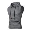 Canottiera Sportiva da Uomo Tinta Unita Moda Pullover con Cappuccio Slim Fit Morbida Confortevole Stile Tasca Top Senza Maniche