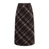 Qiushui Yiren Women's College Style Plaid Midi Skirt