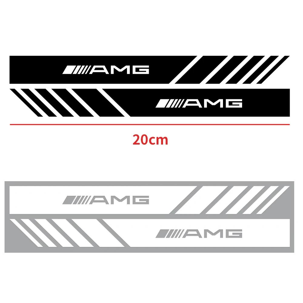 2PCS Car Badge Rearview Mirror Decor Sticker Vehicle Body Refit Decal for Mercedes Benz Amg W205 W211 W204 W212 W213 W203 W176