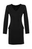 Women's Fashion Casual Standard Sleeve Mini Navy Blue Collar Detailed Lined Chiffon Woven Dress